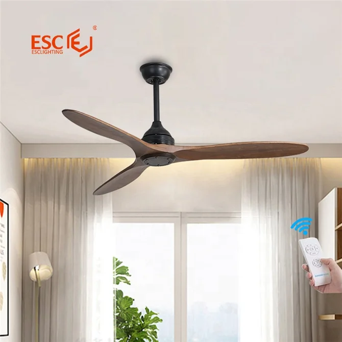 Simple solid wood 52 inch ceiling fan importers remote control 3 speed rotating ceiling mounted exhaust fan