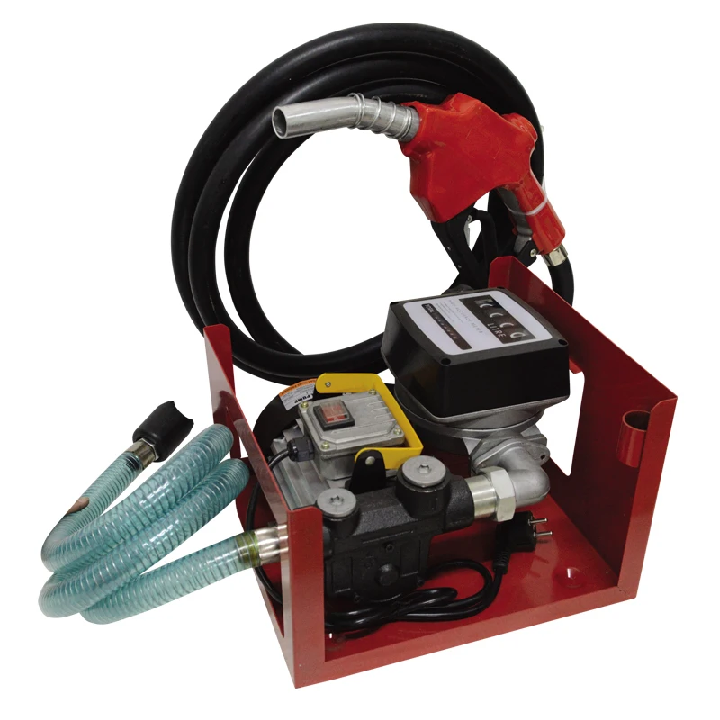 oil diesel kerosene electric transfer pump with flow meter hose nozzle DC 12V/24V
