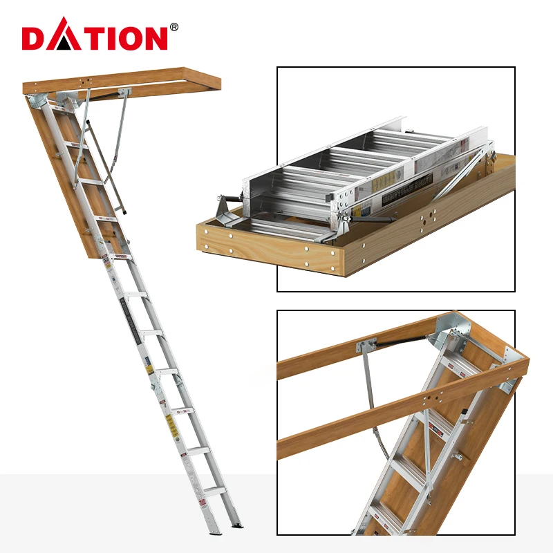 Aluminum Alloy Attic Retractable Ladder Top Floor Storage Stairs Easy To Fold High Quality Household Ladder
