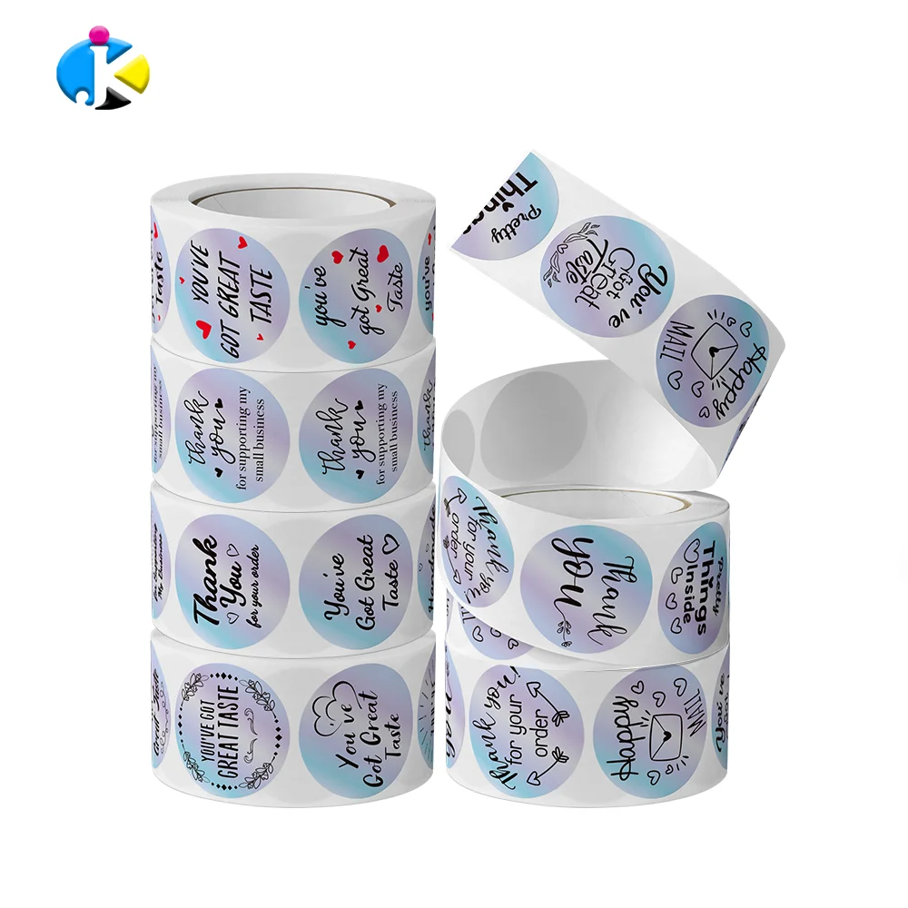 waterproof 1.5Inch circle reflective neon sticker vinyl  paper packaging labels hologram sticker