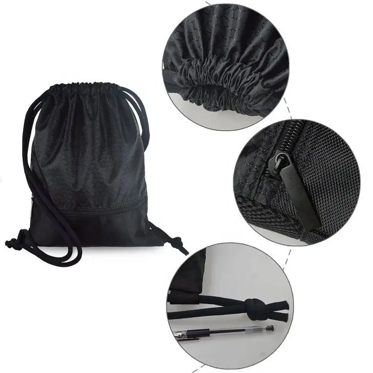Waterproof Fabric Backpack Customize Sports Nylon Polyester Recycled Drawstring Bag with Logo