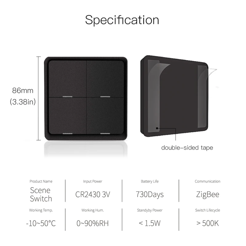 New Hot-selling Zigbee Wireless Scene Master Smart Wall Switch Wifi Smart Home Standard