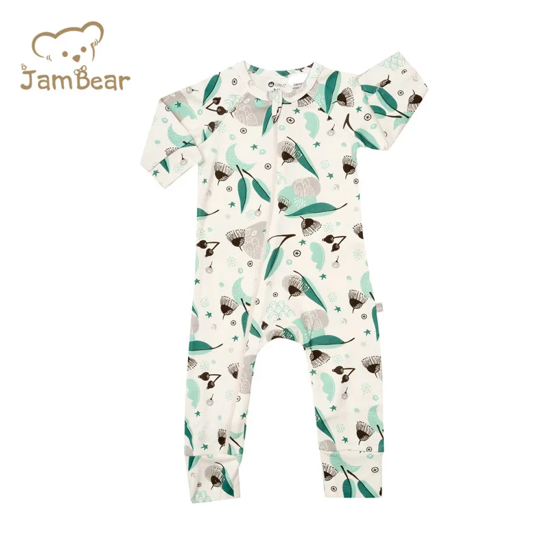 
Jambear baby onesie romper Printed Zip Jumpsuit Zippy baby pajamas organic cotton Toddler two way zip sleepsuit 