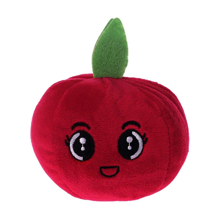 Smiling Red Apple Plush Toy Cute Plush Fruit Toy Apple