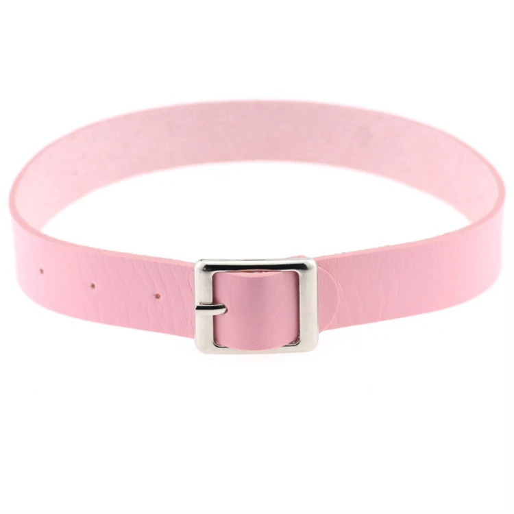 Punk Style Gothic Choker Chain Spike Metal Buckle Collar Necklace PU Leather Harajuku Grunge Funky Torques Anime Necklace