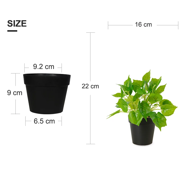 22cm Greenery Plant Grape Leaf Artificial Plant with Pot Tabletop Plant Home Indoor Office Table Decor