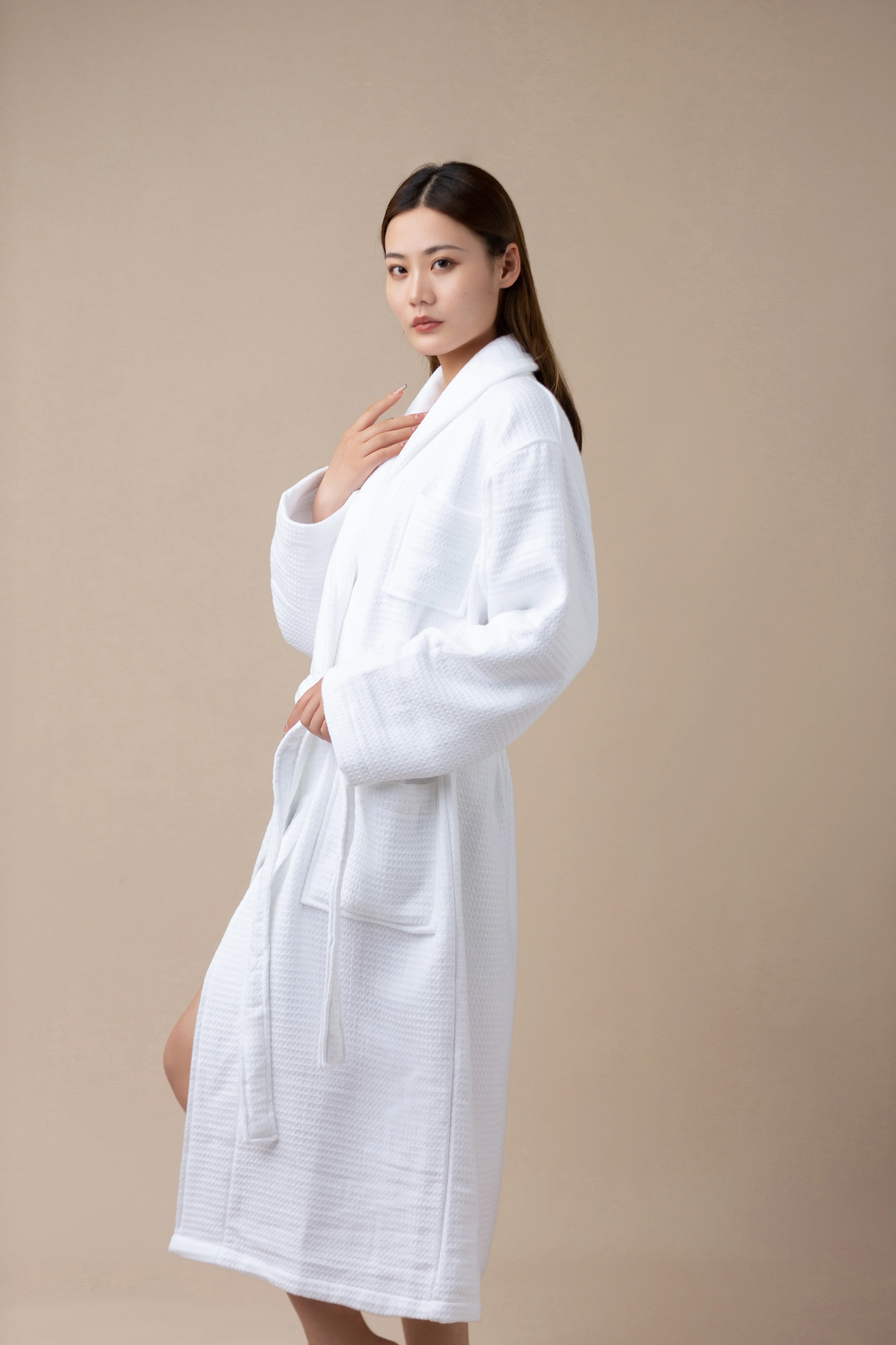 white hotel bath robe cotton towel bathrobe slippers set unisex  bathrobe