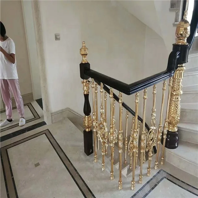Luxury Style Elegant Decoration Of Interior Gold/Brass/Bronze Stair Railing Design