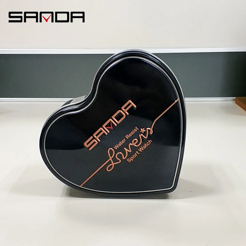 Роскошный брендовый держатель для часов SANDA влюбленных подарочная упаковка металлический корпус в форме сердца пар наручных коробка-Органайзер