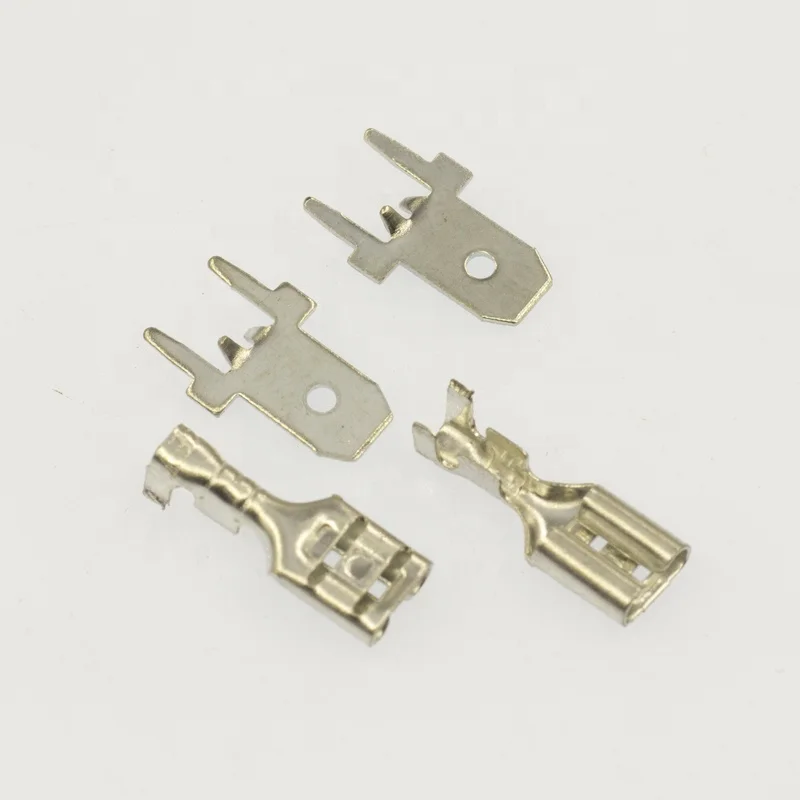 250 PCB terminal,brass plating tin pcb Tab,6.3mm pcb splice terminal.