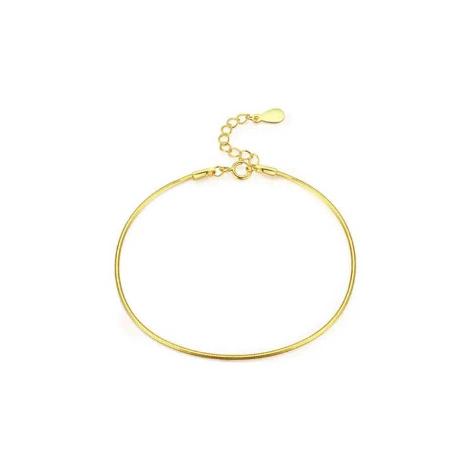 Fashion design 925 sterling silver round Snake bone chain bracelet for women 18K gold-plated Fine 925 silver jewelry wholesale