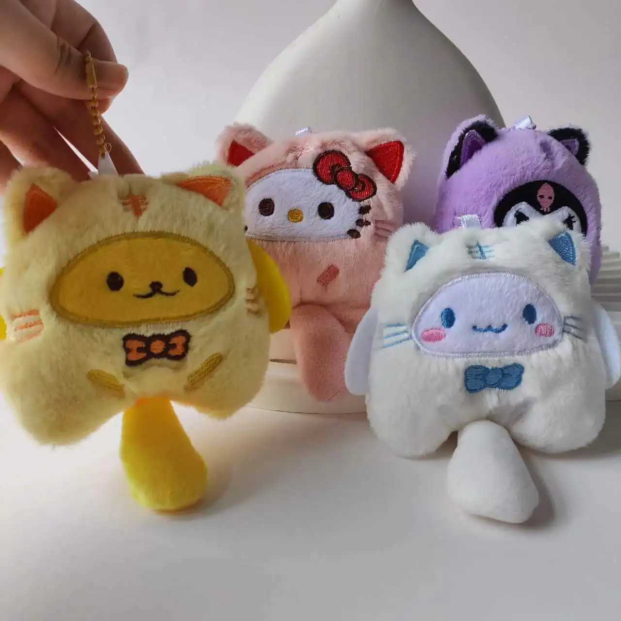 Wholesale cartoon cute Kulomi doll toys Kawaii Melody plush pendant backpack key chain doll KT Cat jewelry gifts