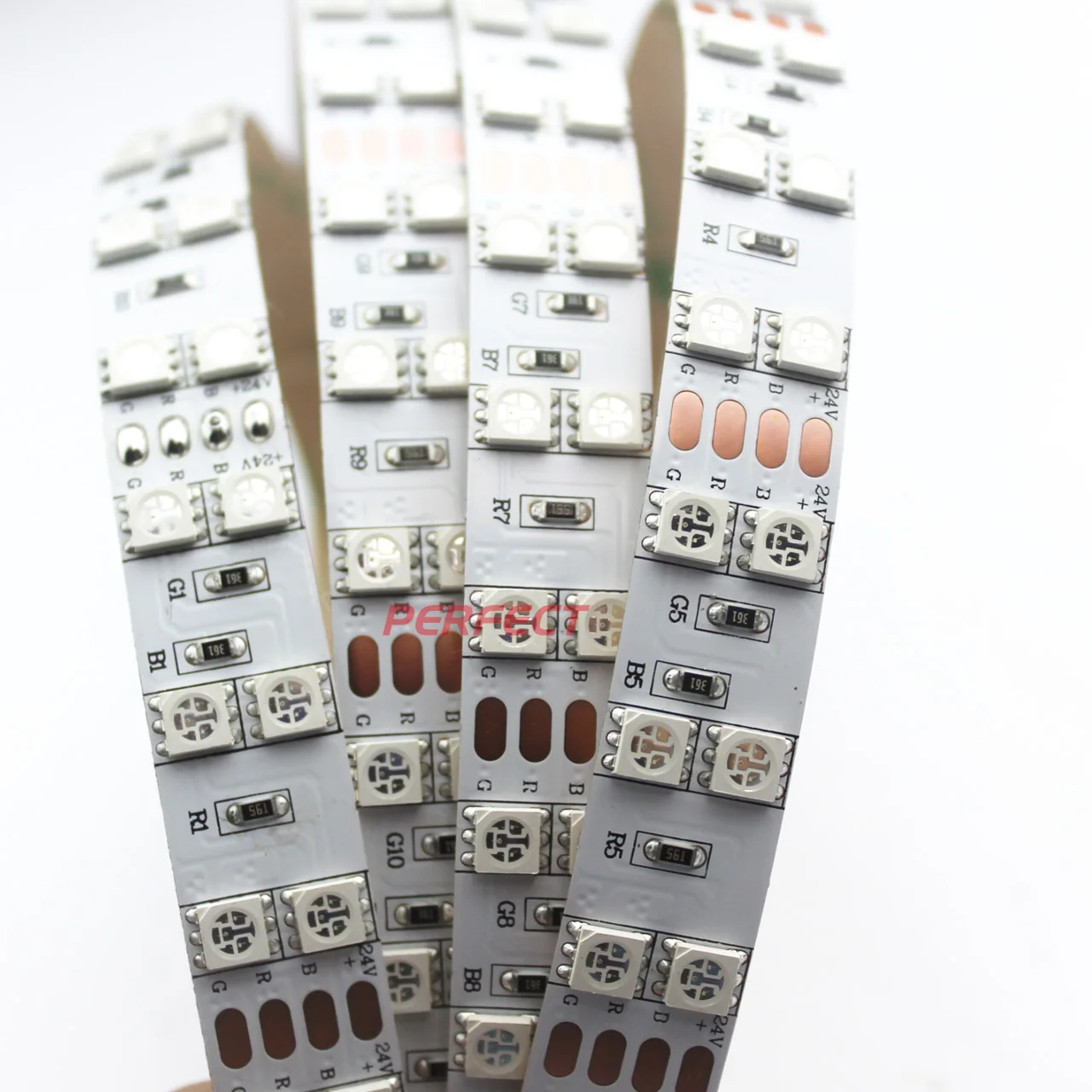  Высокая мощность 28 8 Вт/м двухрядная SMD 5050 RGB 120 светодиодов на метр 50 мм режущая Светодиодная
