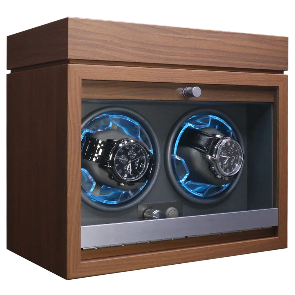 Watch Winder Box With Soft Pillow Walnut Wooden Grain Automatic Mechanical Watches Jewelry storage