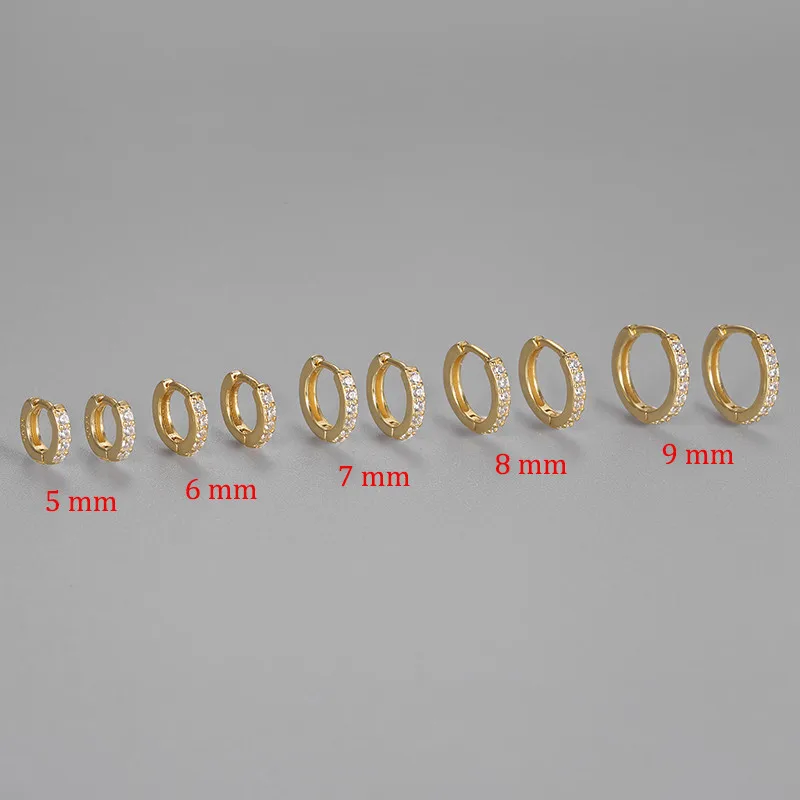 Stainless Steel Hoop Earrings set for women 4 piece Crystal Zirconia Tragus Piercing Jewelry