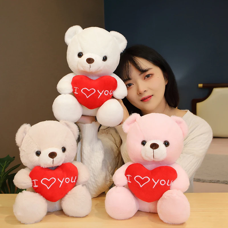 I Love You Teddy Bear Plush Toy with Heart for Valentine Day Gift OEM
