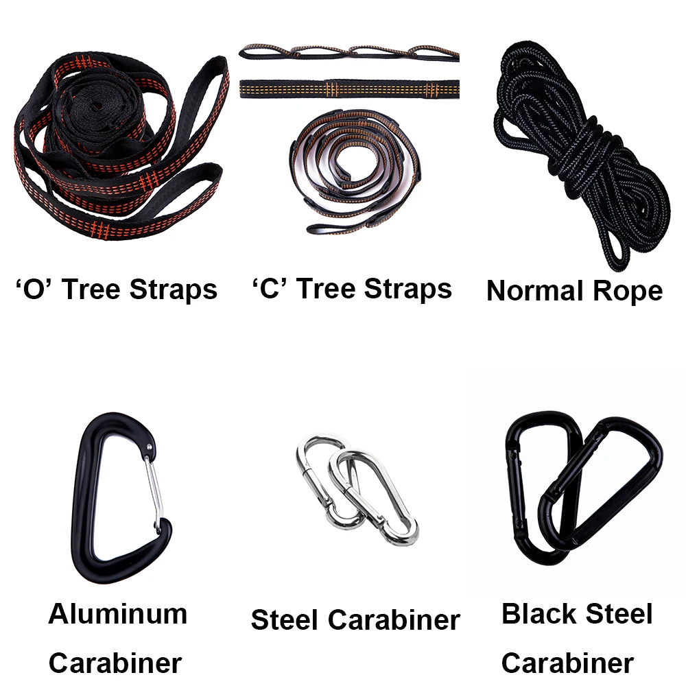 Top Quality  3 Seating Capacity Portable Camping Hammocks Nylon Outdoor Bed Hanging For Hiking Travel Backpacking