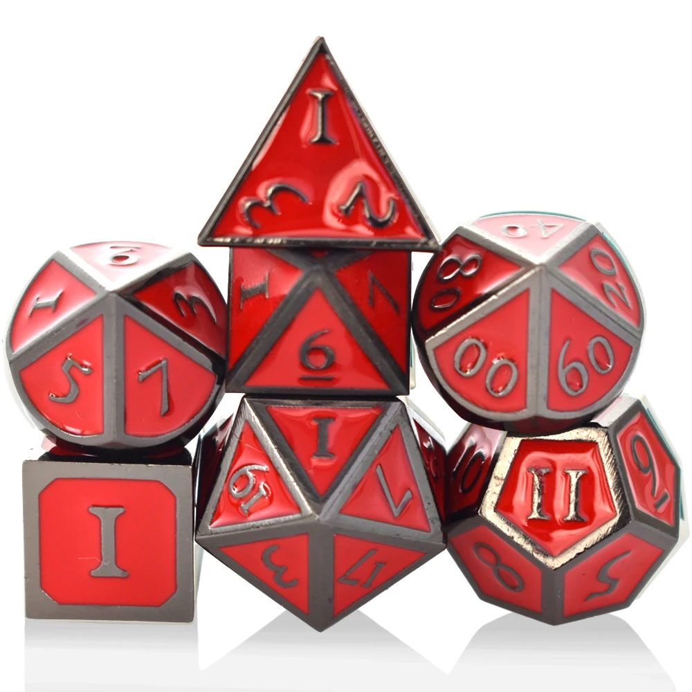 Factory customized high quality metal polyhedral dice Dungeon and dragon miniature role playing DND metal dice