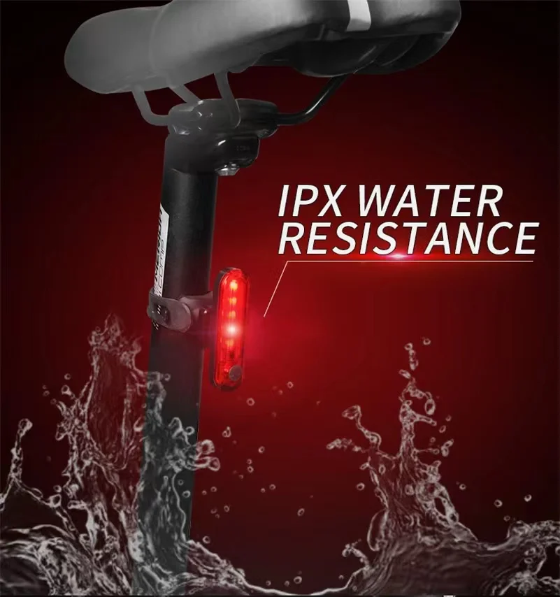 Светодиодный задний фонарь для горного велосипеда, Ночная езда на открытом воздухе, зарядка через USB, предупреждающий сигнал
