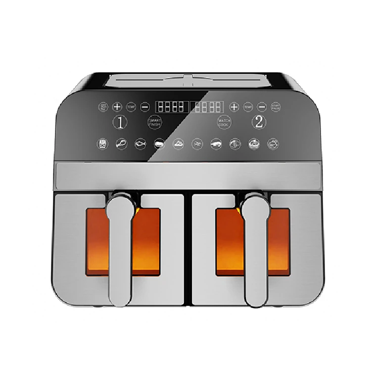 9L Big Capacity Hot Dual Air Fryer Double Pot Electric Air Fryer With Dual Basket