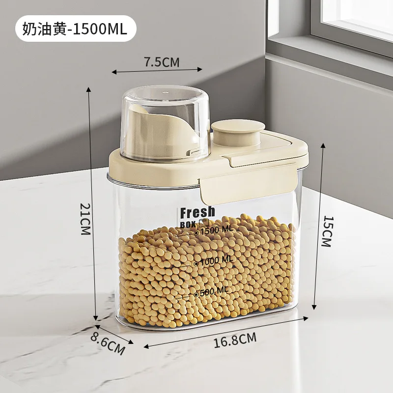 new portable PET Grain Can Kitchen Household Transparent Handheld airtight Rice food Bucket Storage Container box