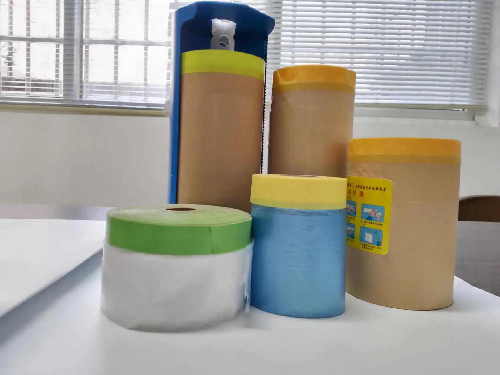Chinese Factory Competitive Price Self adhesive Pre-taped Kraft Masking Paper for Automotive