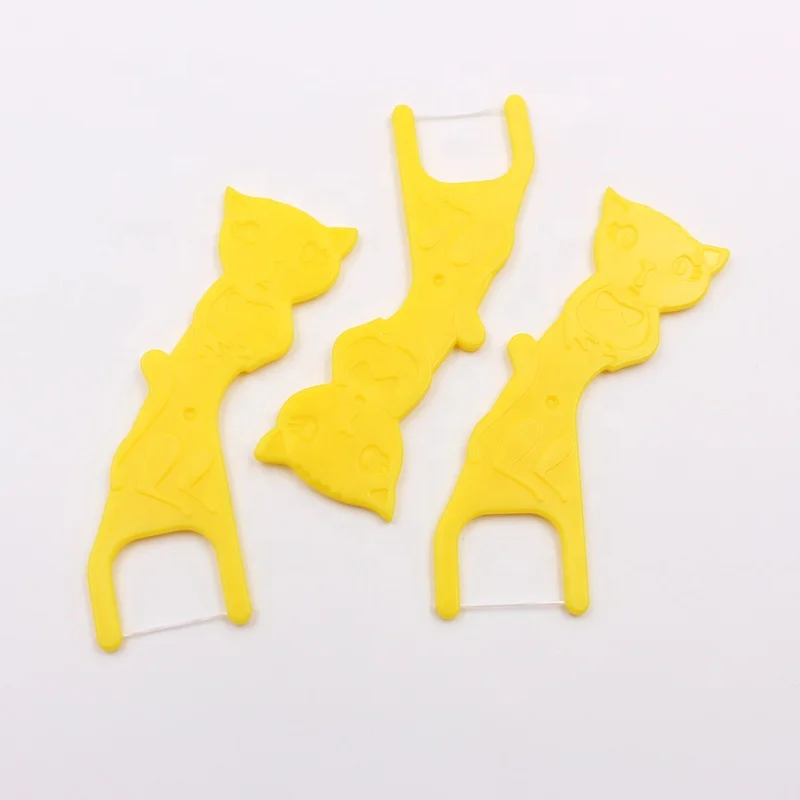 
Land Animal Dog/bear/giraffe/cola Shape Colored Kids Dental Floss Picks/Flossers with Flavor 