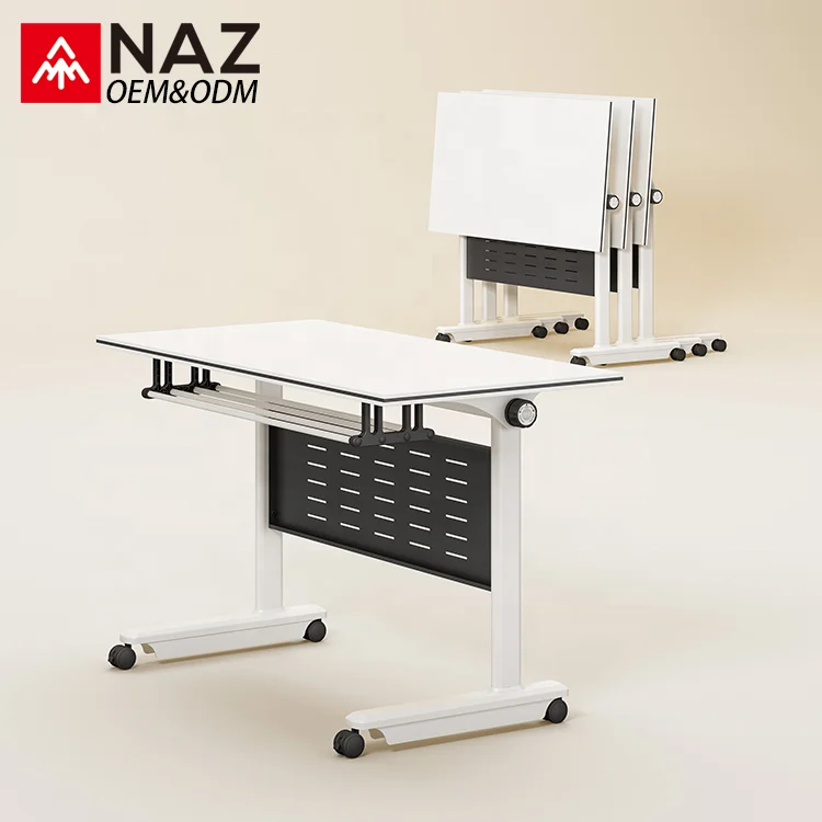 
Factory price folding training table with book storage for Learning center 