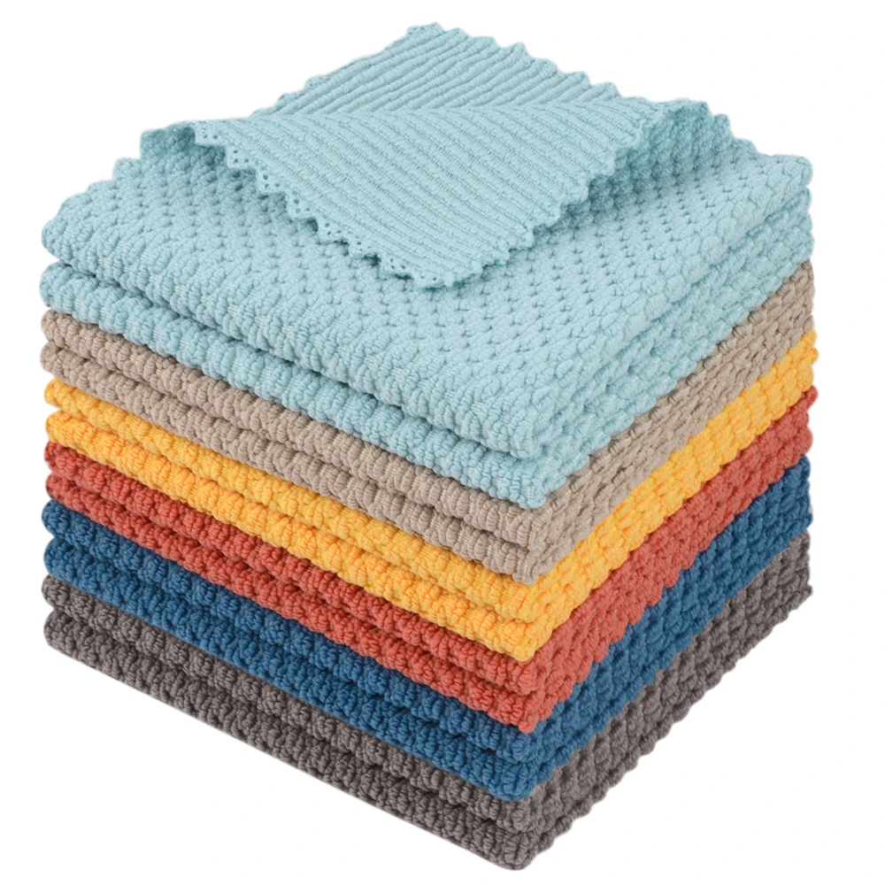 Multi-Purposes Reusable Eco-friendly Quick Drying Rags Microfiber Kitchen Cleaning Cloth Tea Towels