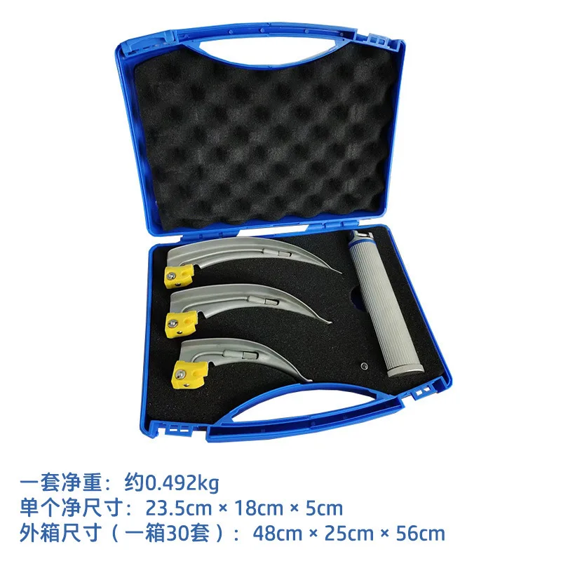 laryngoscope set Fiber Optic With battery Adult handle nd 4 Type Blade Surgical Instrument