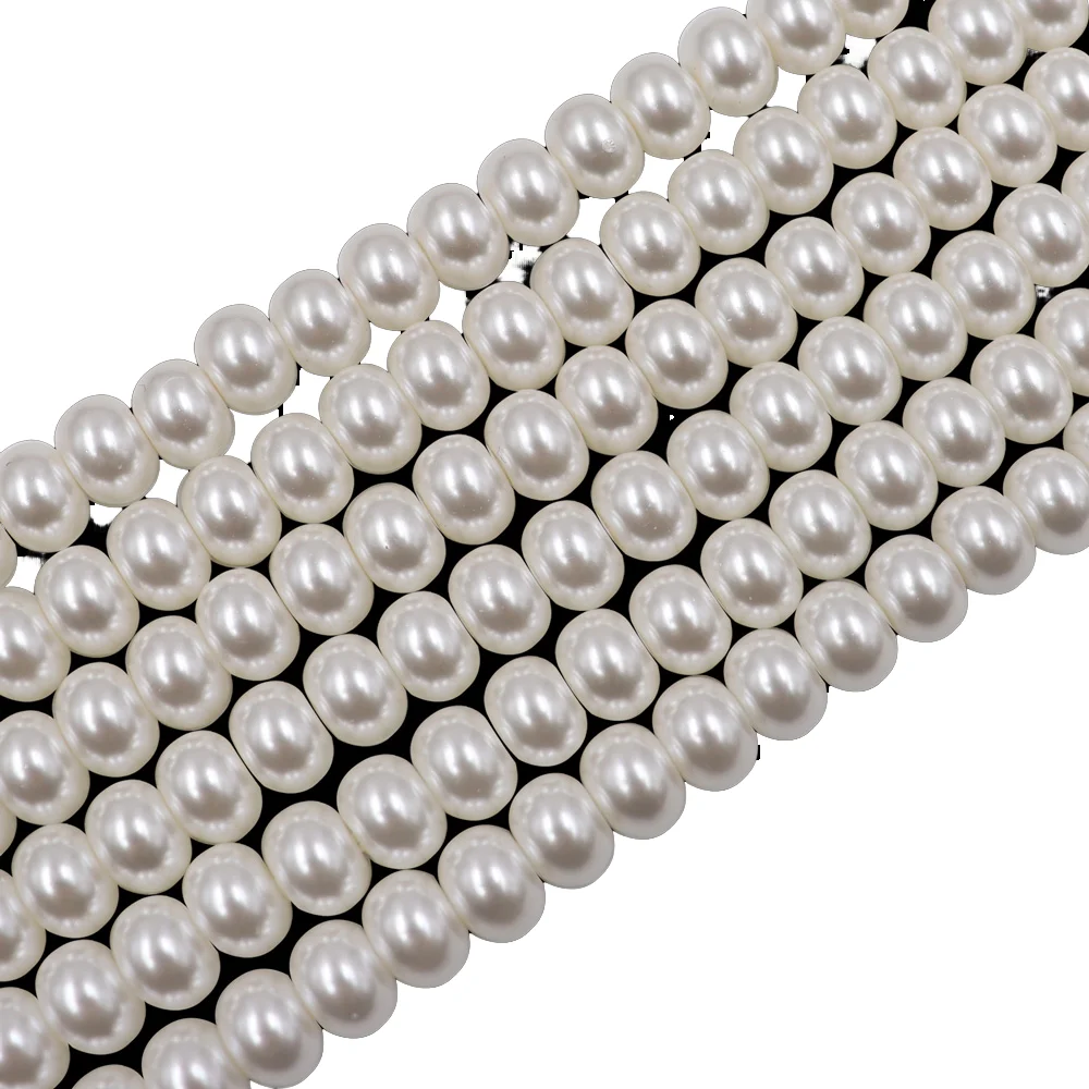 Factory in Bulk Baroque beads 4-10mm Abacus Shape Glass Pearl beads Straight Hole for jewelry making bracelet necklace DIY
