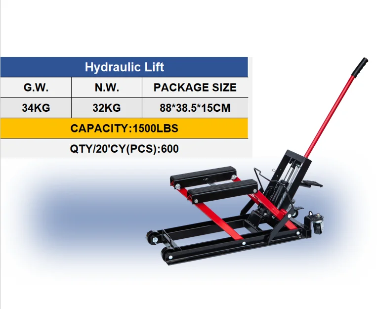 Foldable 1500lbs hydraulic motorcycle lift portable hydraulic scissor car lifting table platform max jack car lift