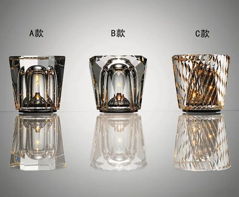 Creative Crystal Luxury Modern Led Desk Cordless Table Light Lamp for bar Restaurant Ktv