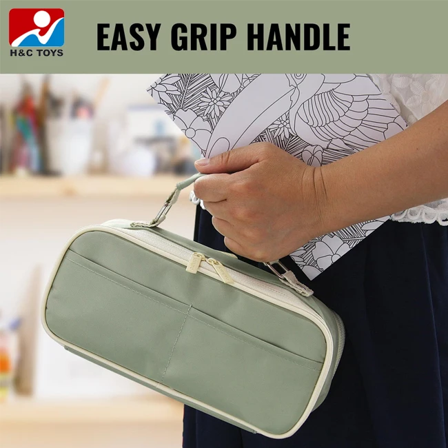 Portable pencil case large capacity minimalist stationery box multi-layer student pencil cases & bags