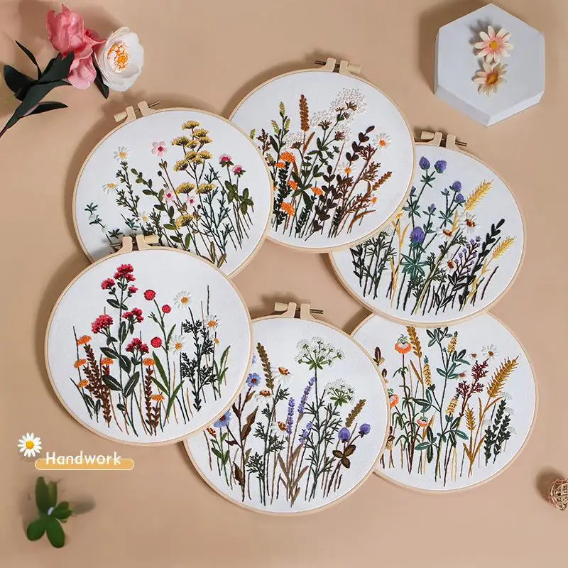 Hot Selling Beginners DIY Cross Stitch Set Flower Pattern Cross Stitch Kit European Stereo Adult Hobby Embroidery Kits