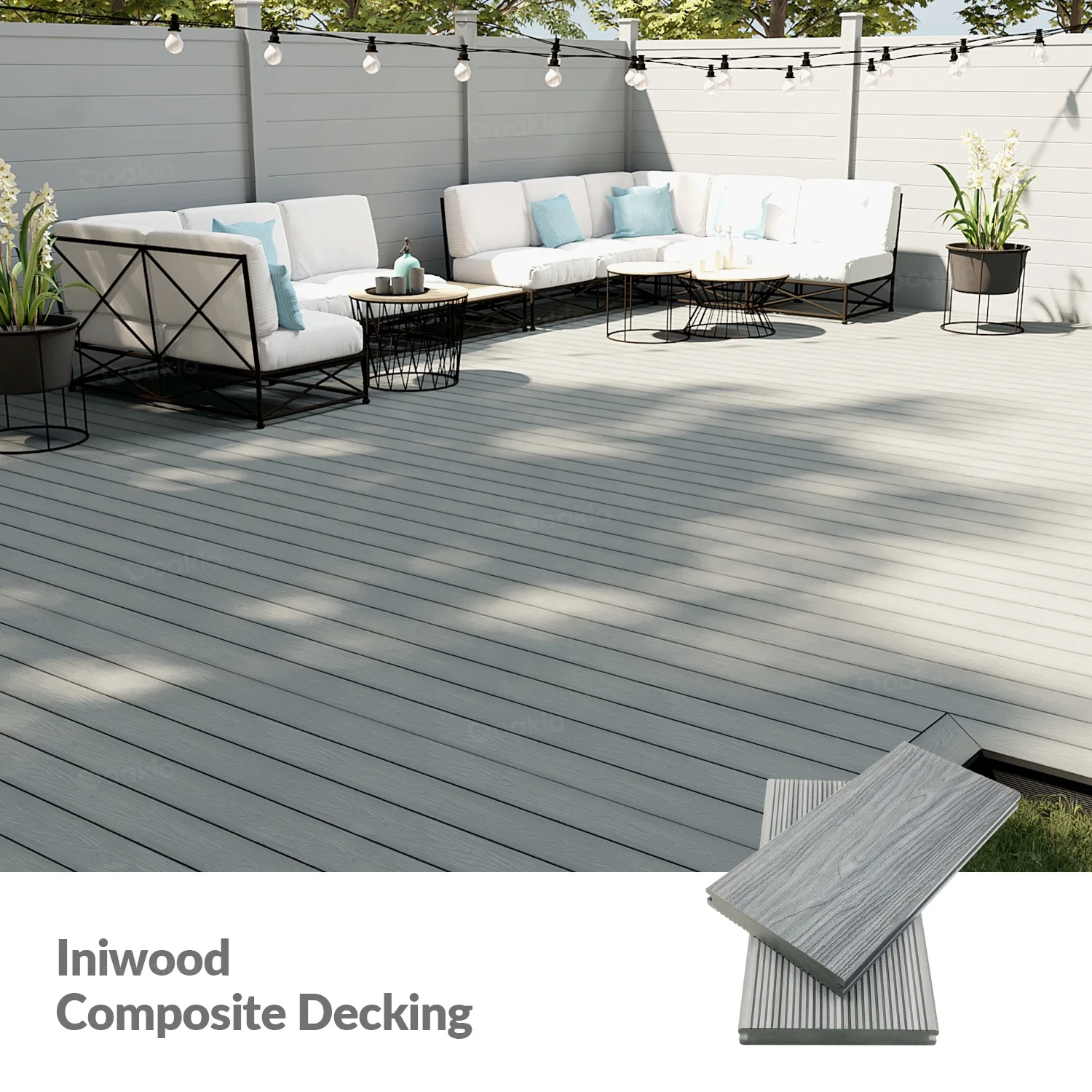 Waterproof Weather Resistant Wood Plastic Composite Hollow  Flooring WPCOutdoor Decking