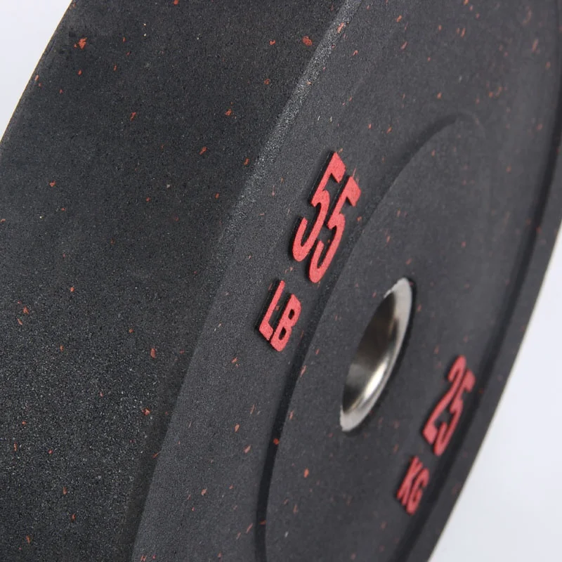 Wholesale Custom Gym Weight Plates Colorful Crumb Barbell Rubber Bumper Steel Colored Clastic Training Exercise 10kg 20kg Weigh
