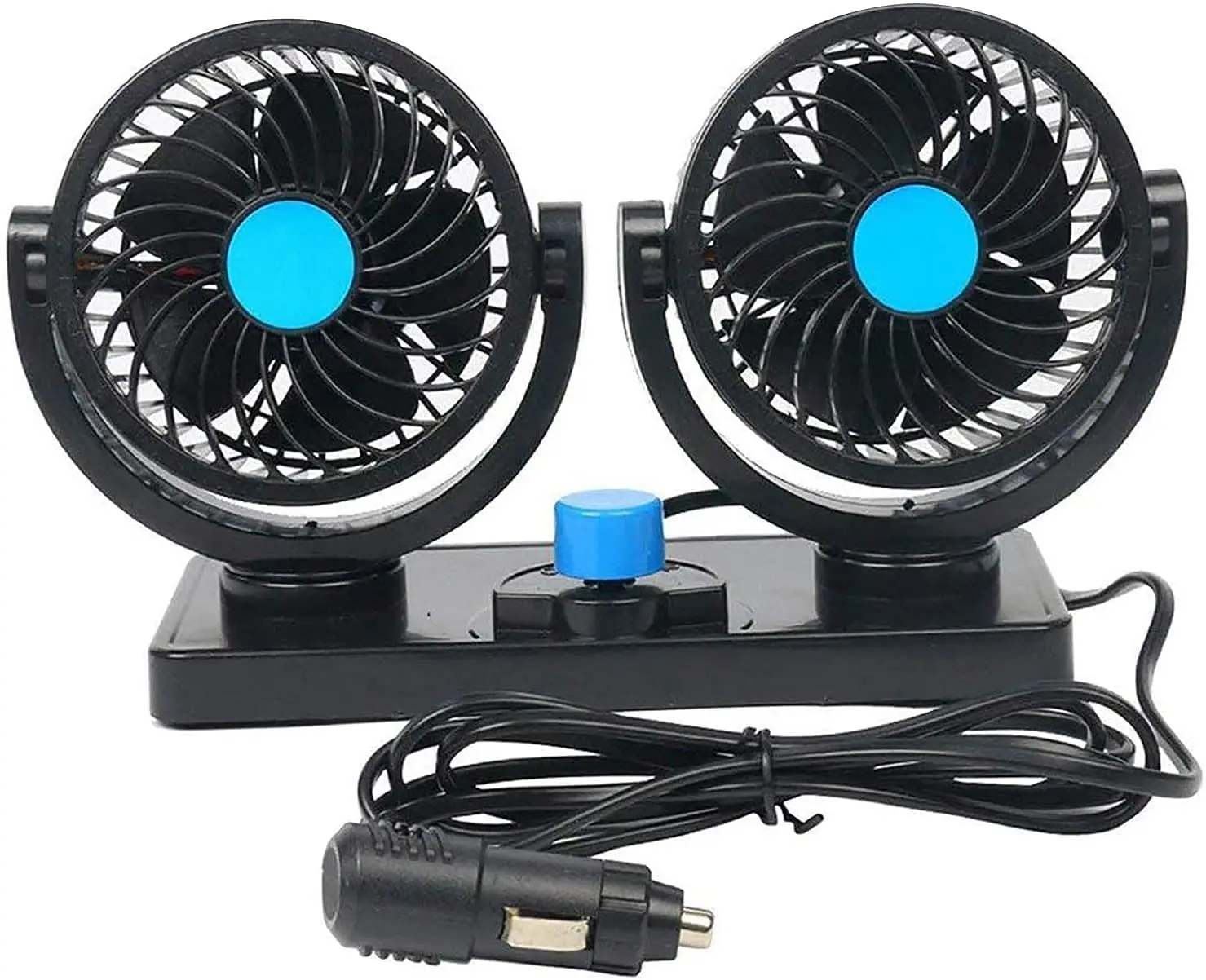 360 Degree Rotatable 2 Speed 12V Car Fans dual head car dashboard fan