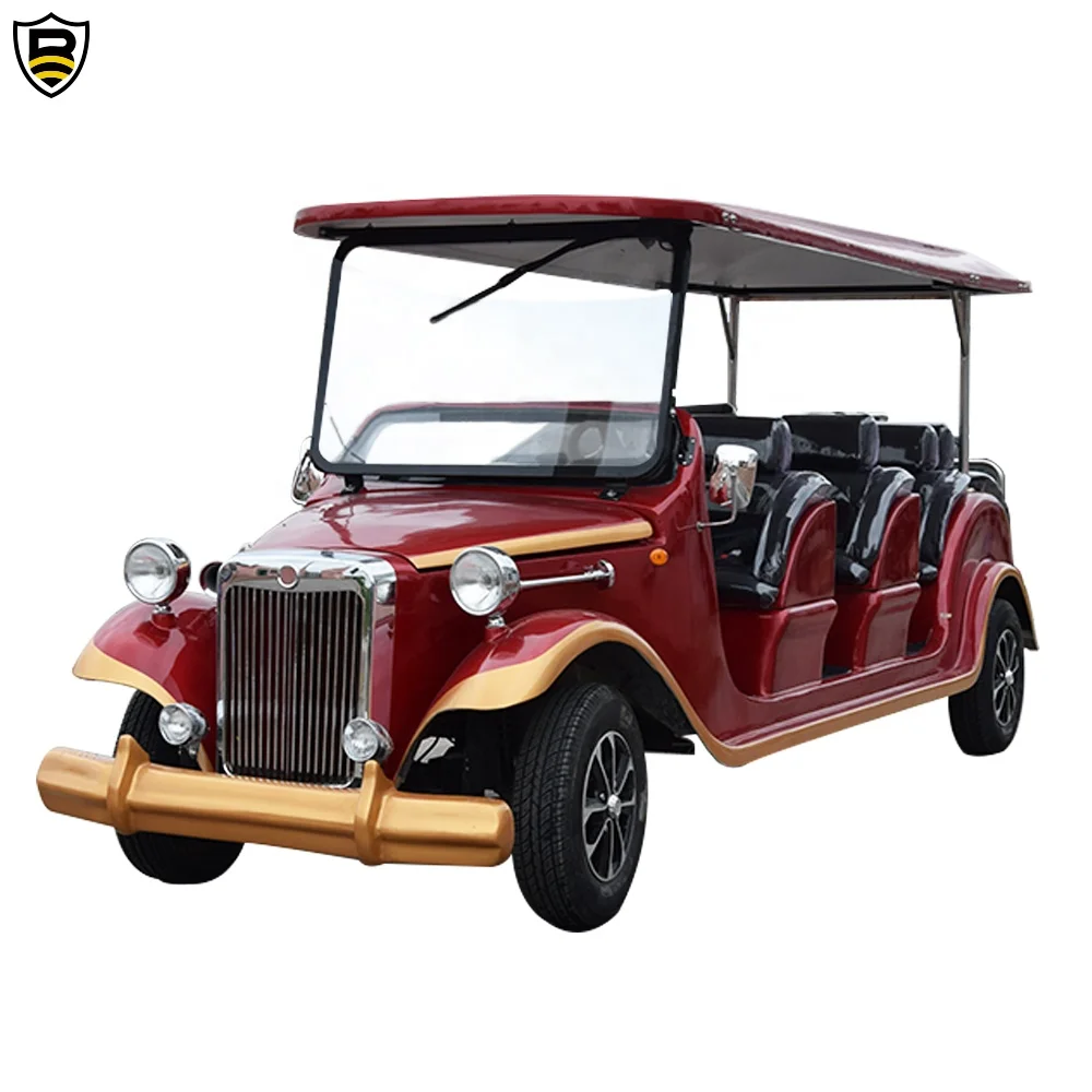 Wholesale Antique Vintage Electric Cars 72V Vintage Classic Sightseeing Car Tourist Electric Shuttle Bus