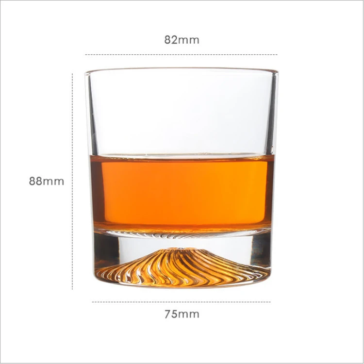 Luxury 10oz Thick Bottom Rock Clear Crystal Glass Vodka Glass For Liquor Spirits
