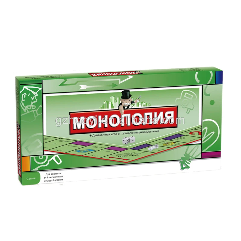 Классический поставщик настольных игр монопольная семейная Ночная игра Настольная русская настольная