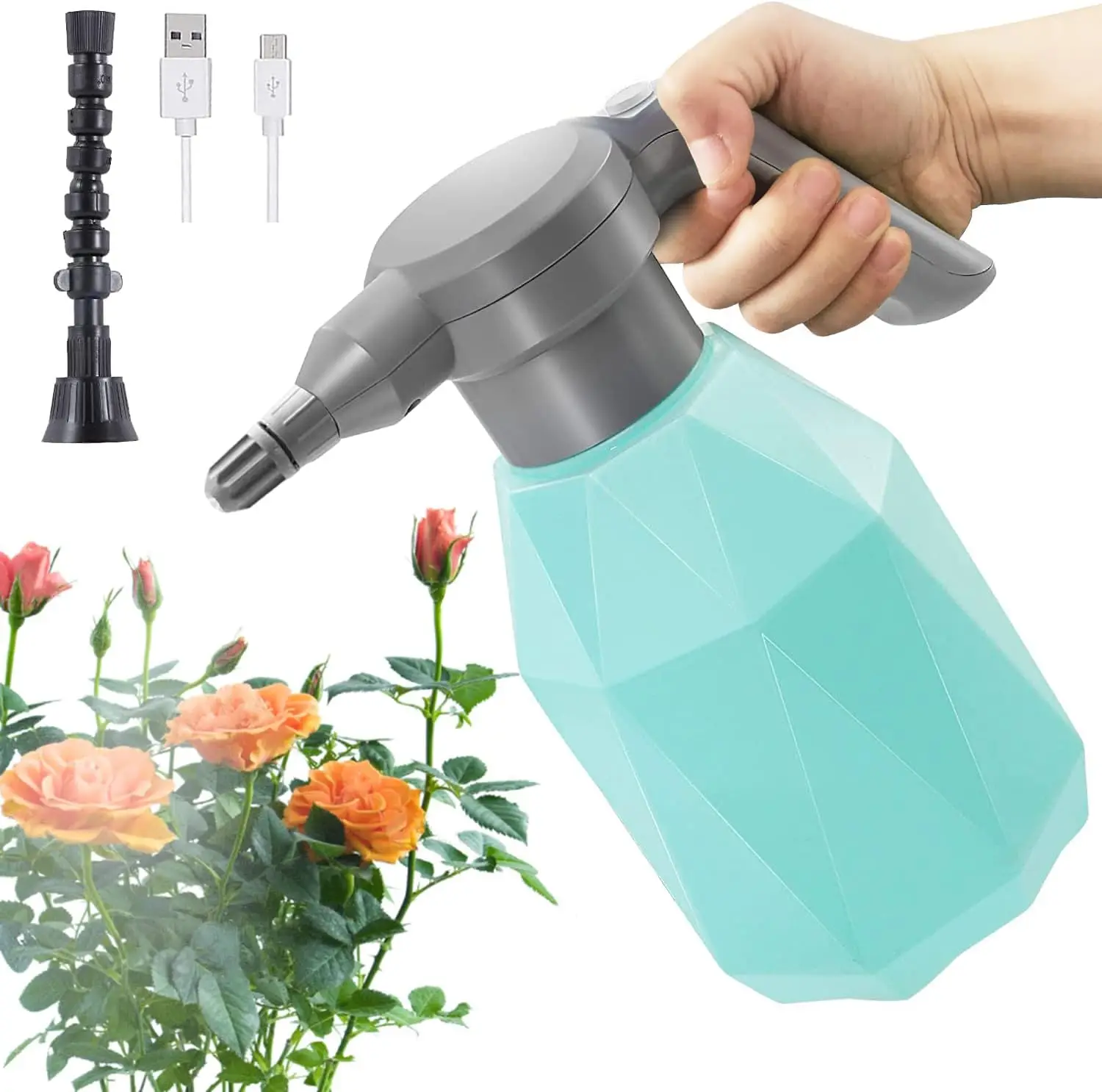 0.5 Gallon Electric Spray Bottle Plant Mister for Indoor/Outdoor Plants 2L  Rechargeable Battery Electric Watering Can