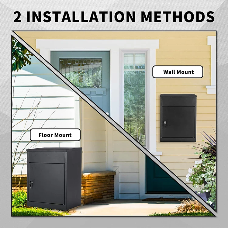 JH-Mech Modern Mailbox Durable High-Quality Construction Mounting Hardware Security Large Drop Box Package
