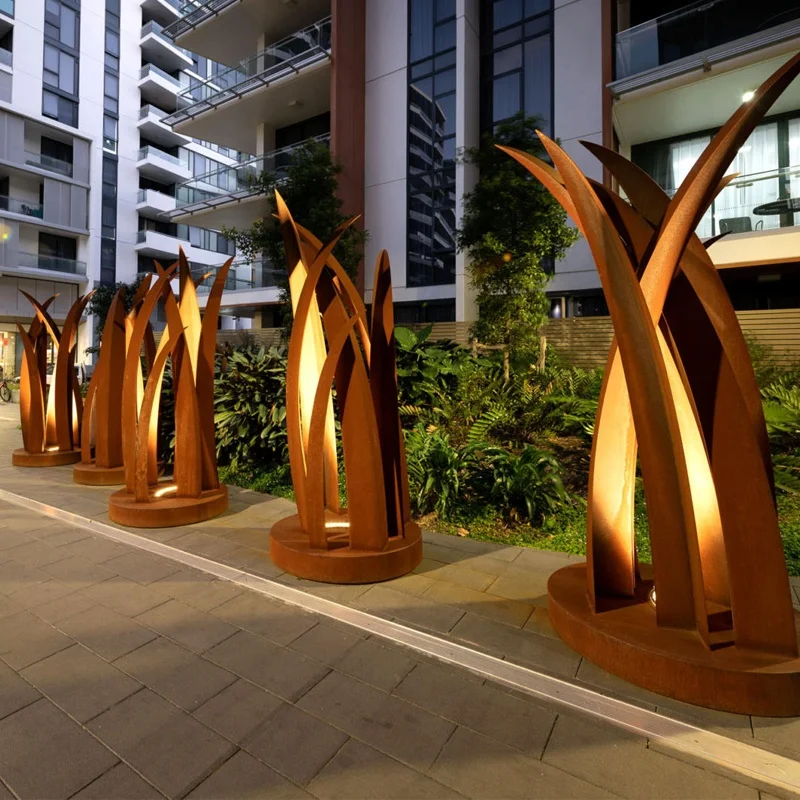 Reed Design Garden Corten Steel Residential Landscape Sculpture