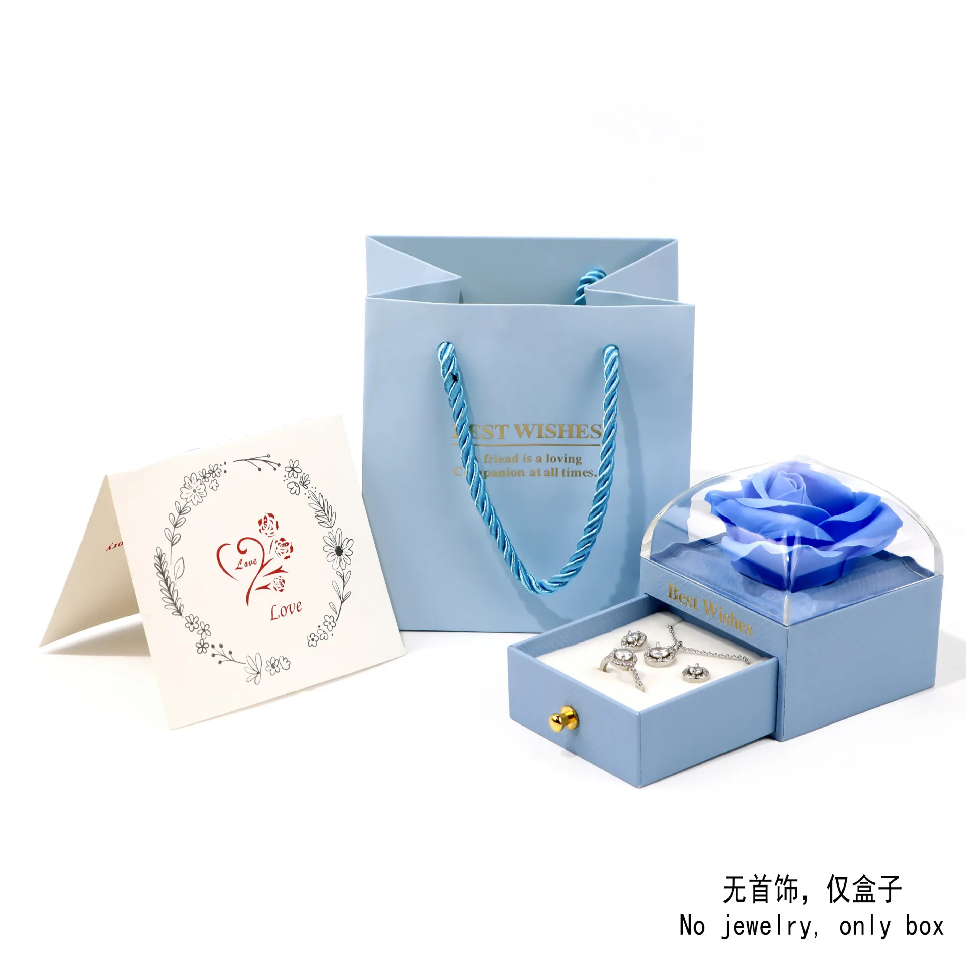 Macaron color jewelry Flower Box Girly Heart Jewelry Box Ring Earrings Necklace Box Rose gift box