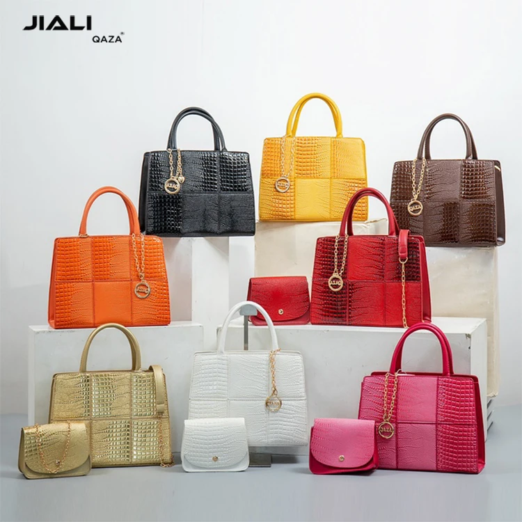QAZA Supplier wholesale cheap luxury female bag set 2 in 1 trending 2024 new fashion leather ladies hand bags high quality