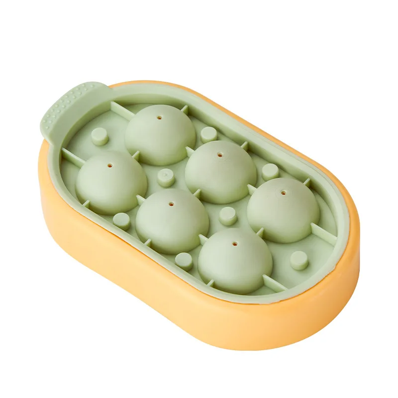 wholesale diamond plastic USA mini ice ball maker round silicone ice cube tray with container lid