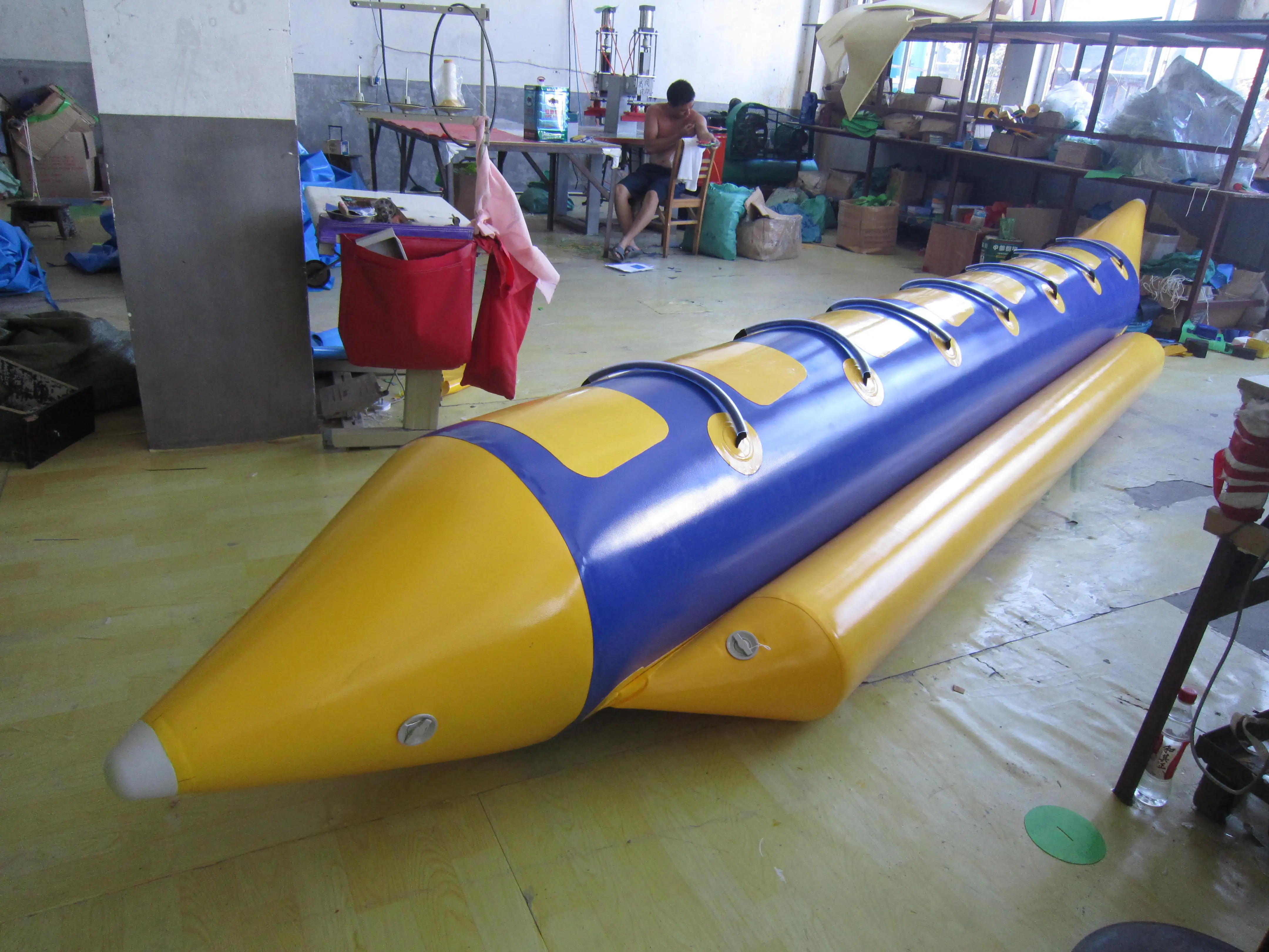 Low price single tube inflatable banana boat,water banana boat agua inflable