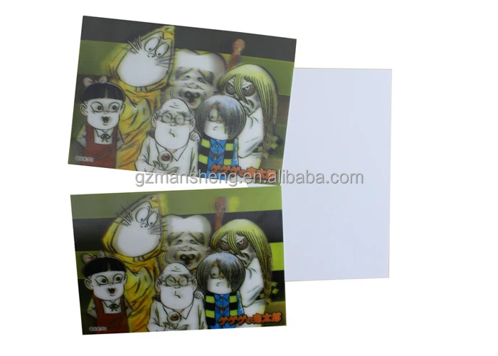 custom print anime 3d lenticular printing card postcards