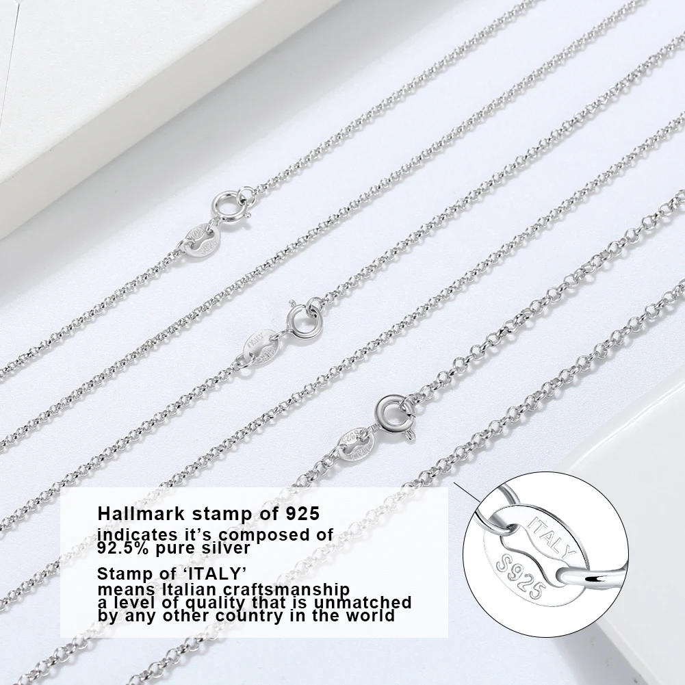 1.5mm Circle Rolo Link Necklace Chain SC61-1.5 Thin & Sturdy Italian Quality Upgraded Spring-ring Clasp 925 Sterling Silver